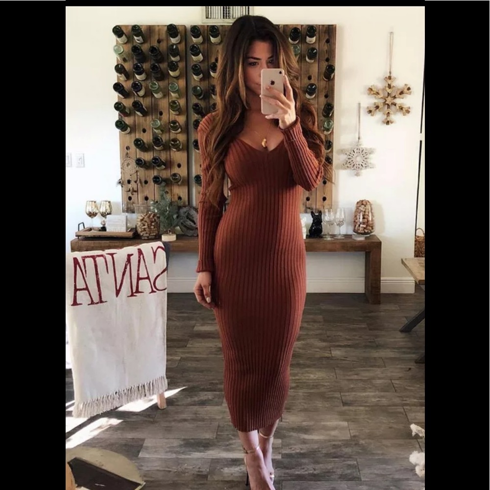 Rust Knit dress